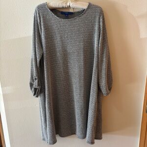 Apt. 9 Black and White Long Sleeve Dress